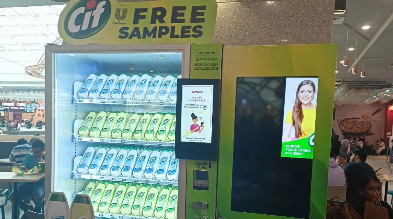 Modern vending machine with a smooth professionally applied full-body vinyl wrap