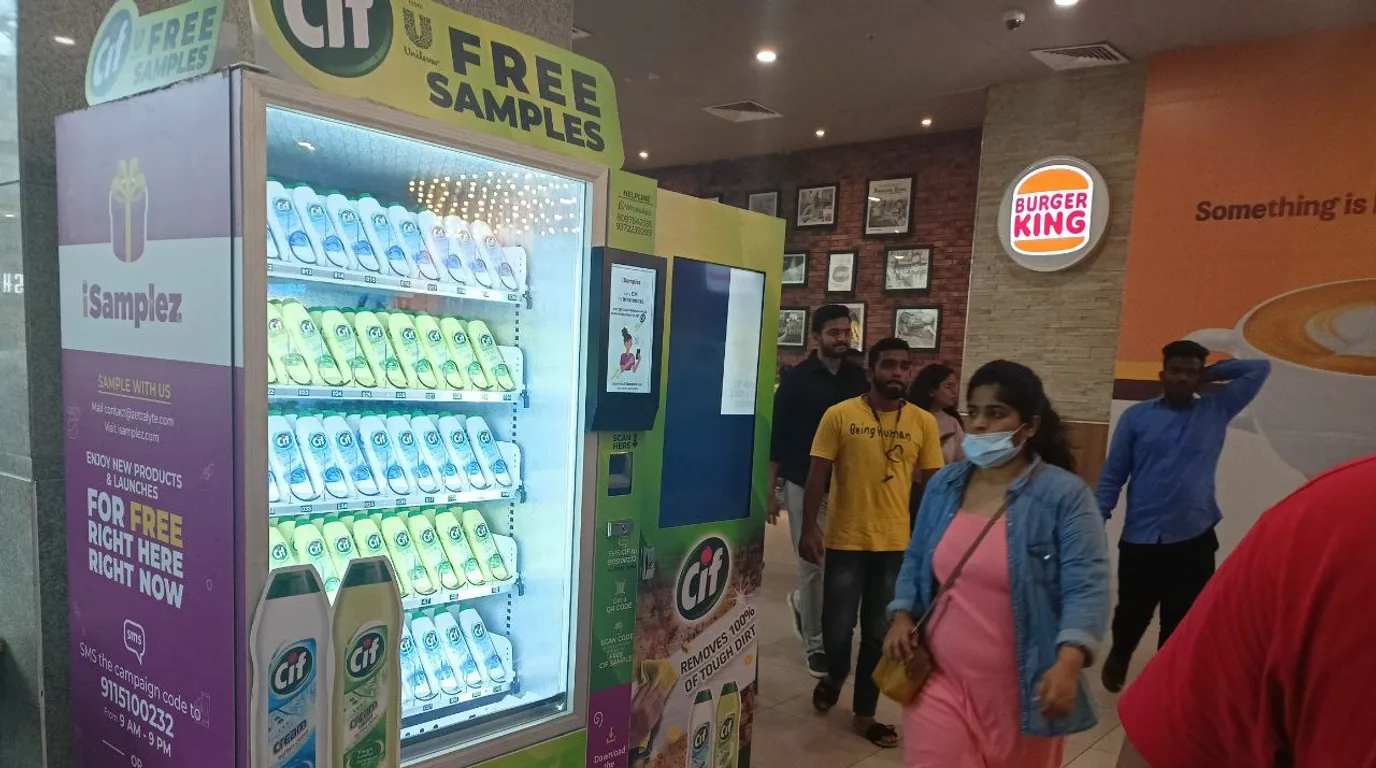 Vending machine wrap with a large appetising product image and clean QR payment zone