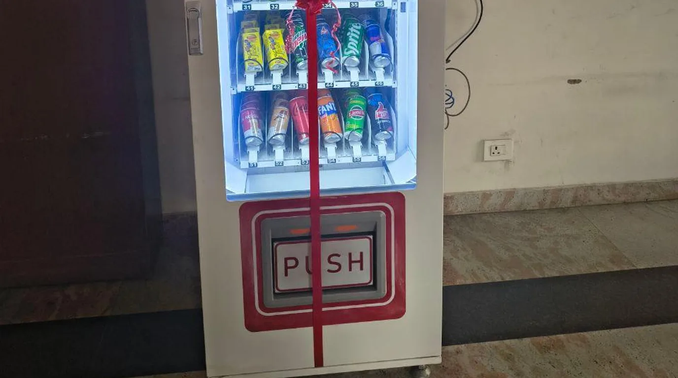 Lineup of snack, drink, combo, and countertop vending machines by type