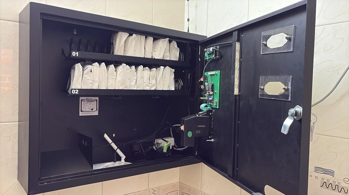 Next-generation smart sanitary napkin vending machine in a sustainable public space