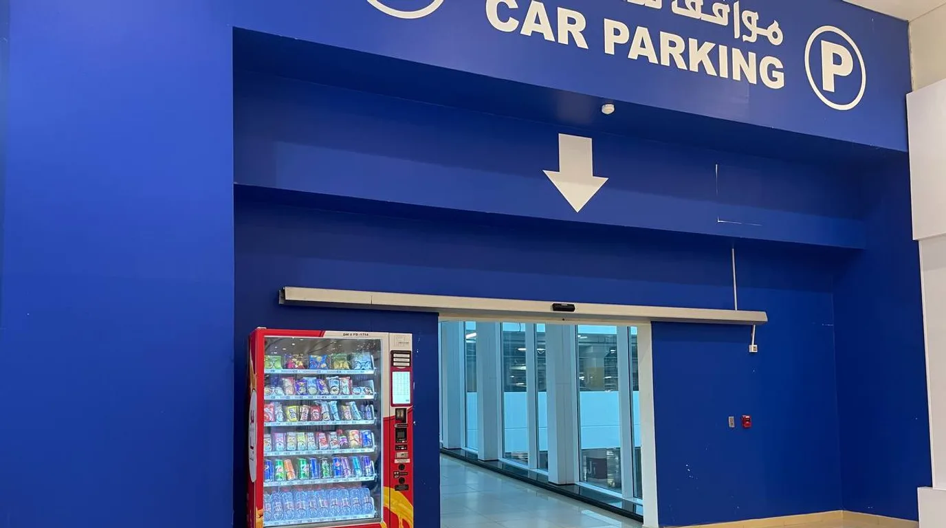 Modern Dubai locations including Metro and office lobby with vending machines