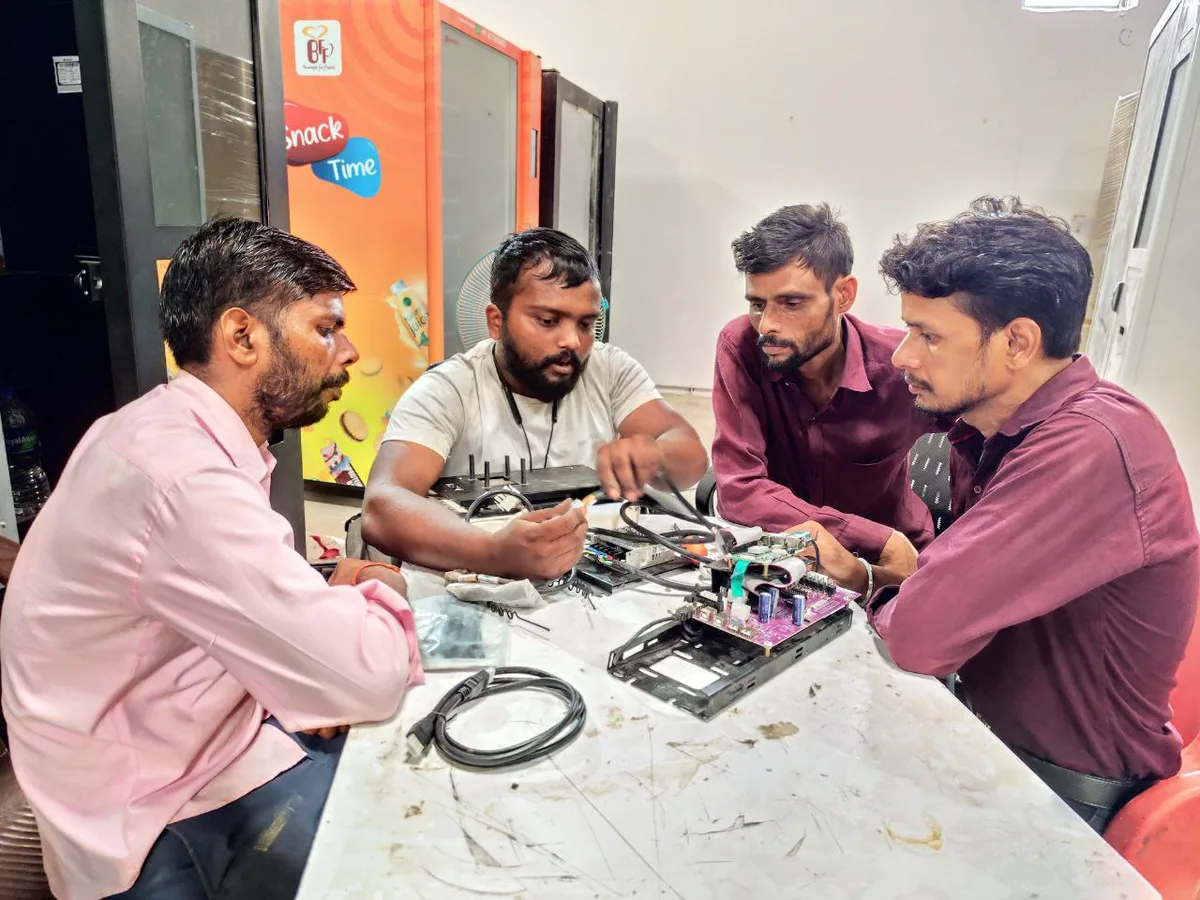 DIY part swap beside a certified technician servicing a refrigeration unit