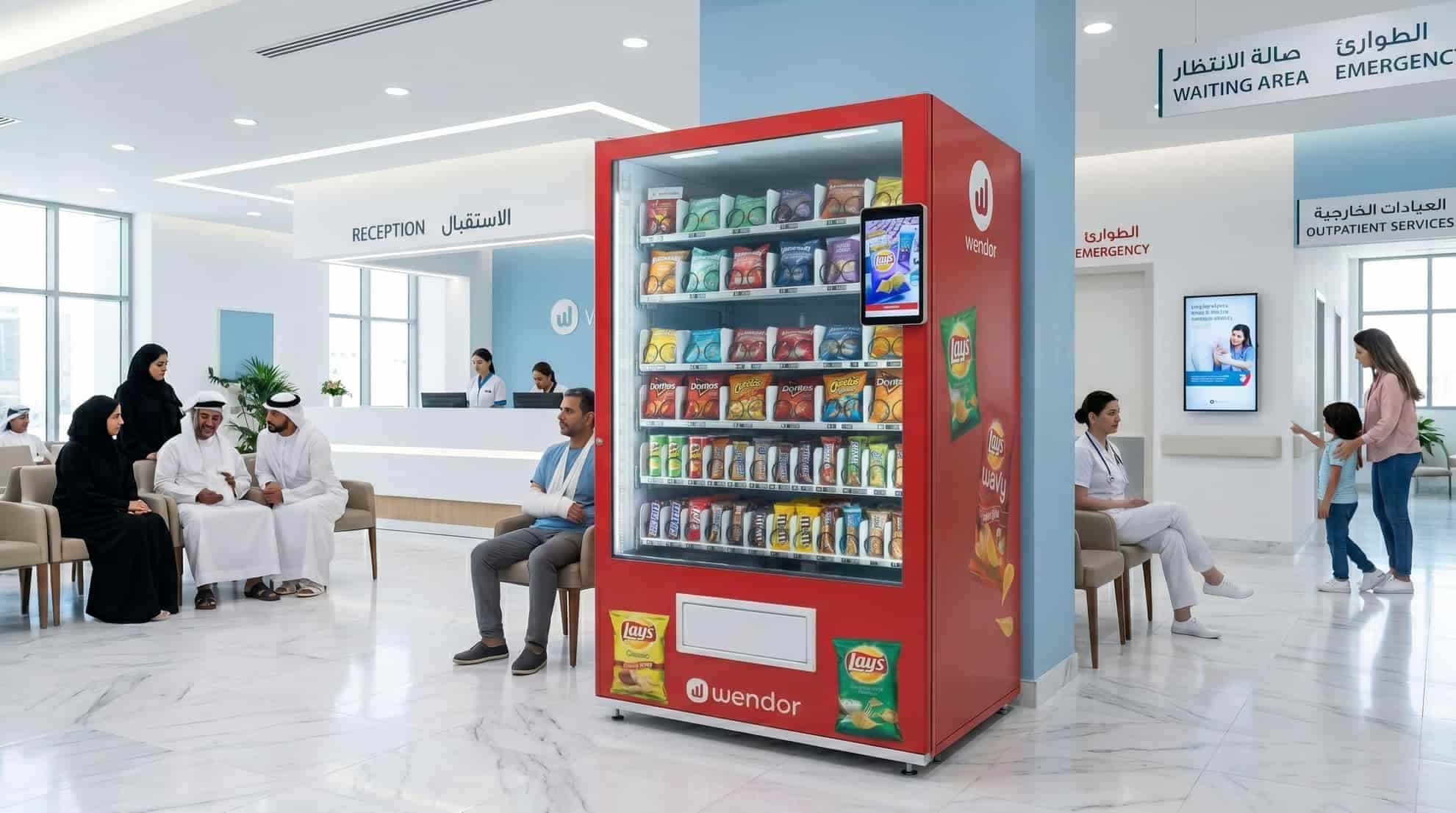 Hospital environment with self-service vending support
