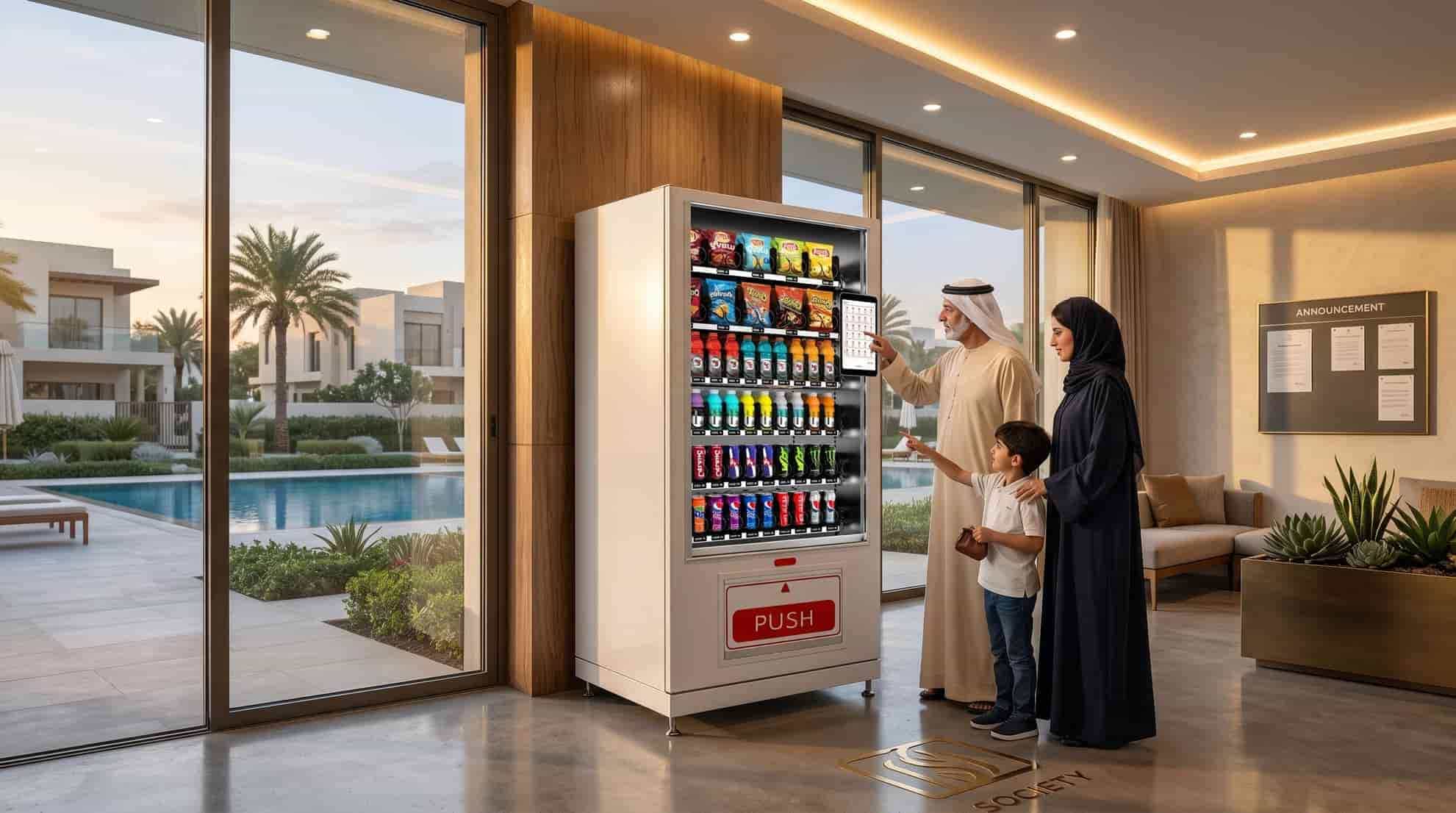 Residential community convenience vending setup